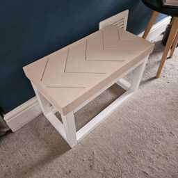 Handmade Reclaimed Wood End Table Dark Oak Sofa Table - thumbnail 4