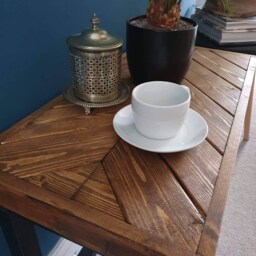 Handmade Reclaimed Wood End Table Dark Oak Sofa Table - thumbnail 2