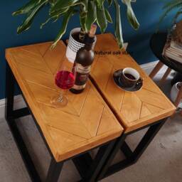 Handmade Reclaimed Wood End Table Dark Oak Sofa Table - thumbnail 3
