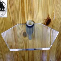 Wall Clear Acrylic Hexagon Plexi-Glass Shelf With One Bracket 25 cm X 22 - thumbnail 2