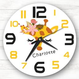 Kids Room Giraffe Face Custom Gift Personalised Clock - thumbnail 1