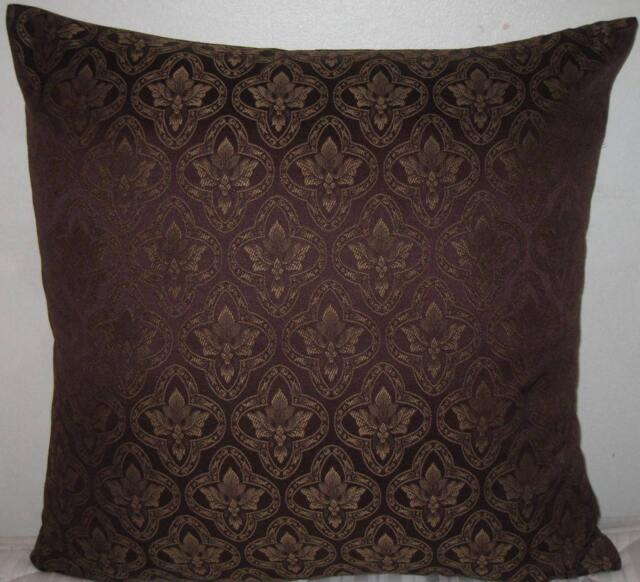 "Bronze Floral Decorative Pillow Cover-18""x18" - image 1