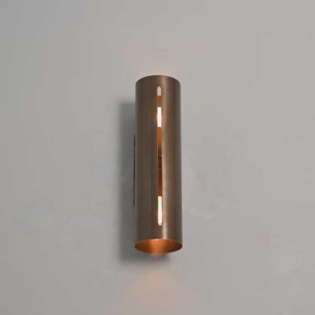 Mid-Century Modern Brass Cylinder Wall Sconce - Italian Minimalist Lighting - image 1