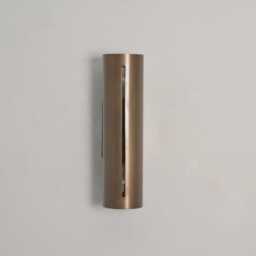 Mid-Century Modern Brass Cylinder Wall Sconce - Italian Minimalist Lighting - thumbnail 2