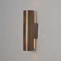 Mid-Century Modern Brass Cylinder Wall Sconce - Italian Minimalist Lighting - thumbnail 3