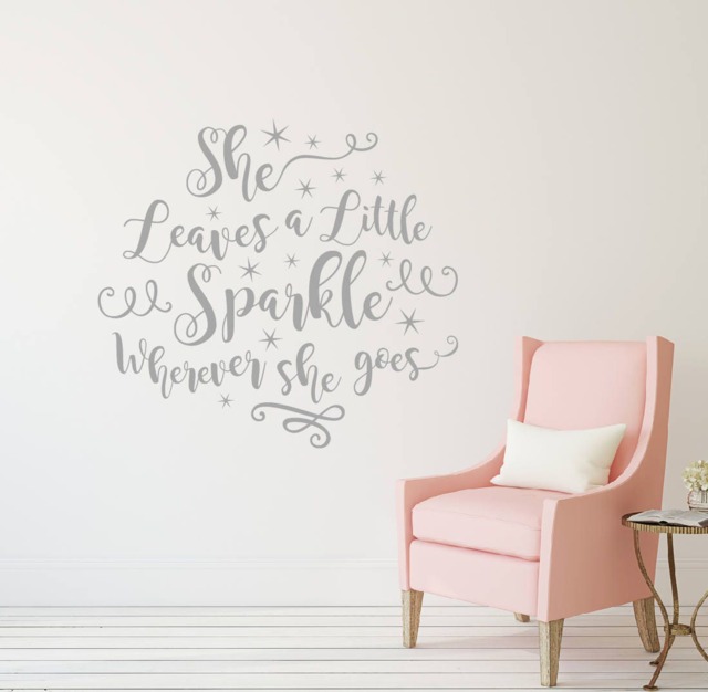 She Leaves A Little Sparkle Wherever She Goes Wall Decal, Girl Nursery Princess Room Decor, Vinyl Decal Db447 - image 1