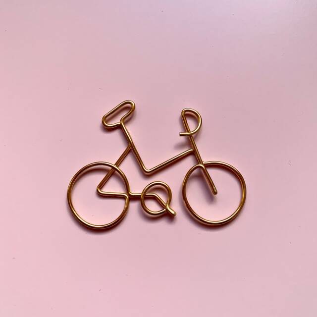 Handmade - Copper Pictured Wire Bicycle/Bike. Wire Art, Scandi, Wall Sign, Decor, Bike Lover - image 1