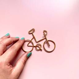 Handmade - Copper Pictured Wire Bicycle/Bike. Wire Art, Scandi, Wall Sign, Decor, Bike Lover - thumbnail 3