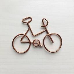 Handmade - Copper Pictured Wire Bicycle/Bike. Wire Art, Scandi, Wall Sign, Decor, Bike Lover - thumbnail 2