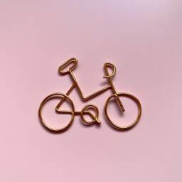 Handmade - Copper Pictured Wire Bicycle/Bike. Wire Art, Scandi, Wall Sign, Decor, Bike Lover - thumbnail 1