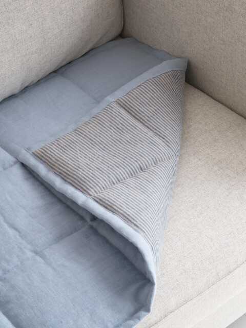 Reversible Linen Sofa Pad Topper, Quilted Couch Slipcover For Pets, Sectional Friendly Seat Cover, Washable Mat 50xcp - image 1