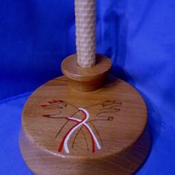 Handmade & Hand-Painted Wooden Handfasting Candle Holder With The Hands Makes A Wonderful Gift For Handfasting - thumbnail 2