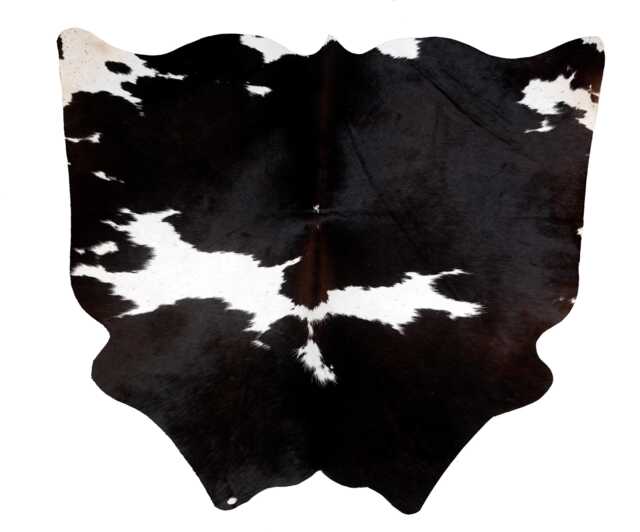 Authentic Medium Black & White Cowhide Rug - Luxurious Hair-On Leather For Sophisticated Spaces - 36x37 Inches - image 1