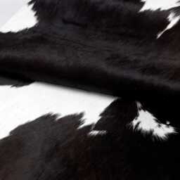 Authentic Medium Black & White Cowhide Rug - Luxurious Hair-On Leather For Sophisticated Spaces - 36x37 Inches - thumbnail 3