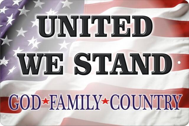 Personalized American Flag Sign, United We Stand Patriotic Wall Decor