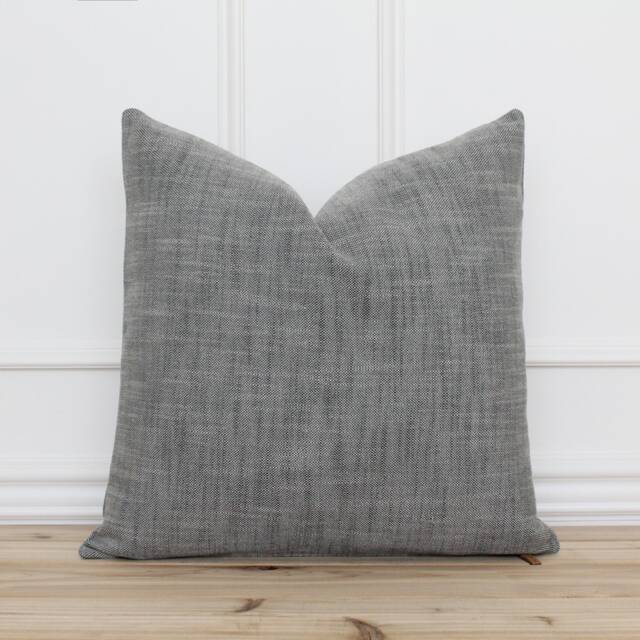 Outdoor Patio Pillow Covers Charcoal Gray Indoor Cushion Cover Lumbar Designer - Dixie - image 1