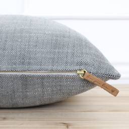 Outdoor Patio Pillow Covers Charcoal Gray Indoor Cushion Cover Lumbar Designer - Dixie - thumbnail 3