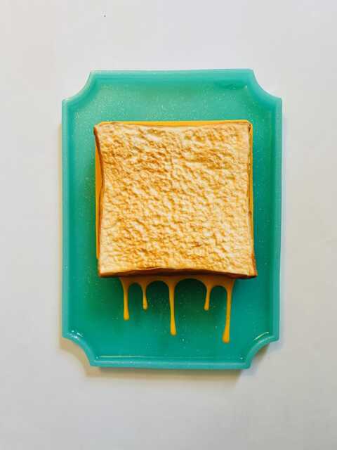 Grilled Cheese Sandwich Wall Hanging/ Dopamine Decor/ Maximalist Fake Food/ Food Pop Art/ Sculpture/ Funky Decor/Fun Gift - image 1