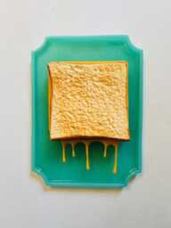 Grilled Cheese Sandwich Wall Hanging/ Dopamine Decor/ Maximalist Fake Food/ Food Pop Art/ Sculpture/ Funky Decor/Fun Gift - thumbnail 1