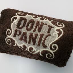 Luxurious Embroidered Don't Panic Brown Hand Bath Towel Day 25Th May Birthday Christmas Gift Custom Made - thumbnail 3