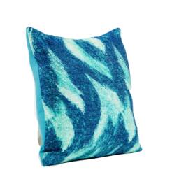 Baltic Blue Ikat Pillow Cover, Seafoam Green Accent - thumbnail 2