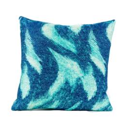 Baltic Blue Ikat Pillow Cover, Seafoam Green Accent - thumbnail 1