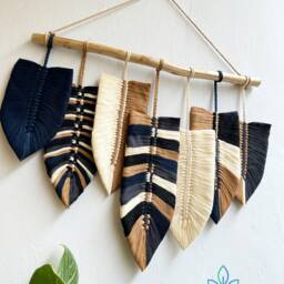 Large Macrame Leaf Wall Hanging Boho Home Decor, 25.6x20.5 Inches - thumbnail 3