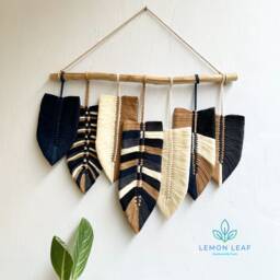 Large Macrame Leaf Wall Hanging Boho Home Decor, 25.6x20.5 Inches - thumbnail 4