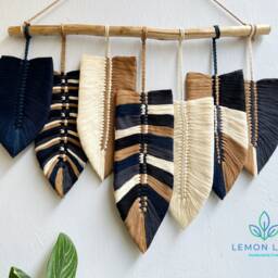 Large Macrame Leaf Wall Hanging Boho Home Decor, 25.6x20.5 Inches - thumbnail 2