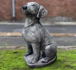 Concrete Labrador Figurine Stone Dog Statue Sitting Sculpture Garden Pet Ornament Animal Decoration Labrador Lover Gift Handmade Art - thumbnail 1