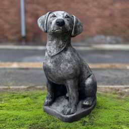 Concrete Labrador Figurine Stone Dog Statue Sitting Sculpture Garden Pet Ornament Animal Decoration Labrador Lover Gift Handmade Art - thumbnail 3