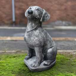 Concrete Labrador Figurine Stone Dog Statue Sitting Sculpture Garden Pet Ornament Animal Decoration Labrador Lover Gift Handmade Art - thumbnail 4