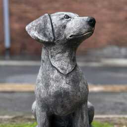Concrete Labrador Figurine Stone Dog Statue Sitting Sculpture Garden Pet Ornament Animal Decoration Labrador Lover Gift Handmade Art - thumbnail 2