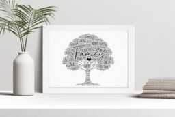 Personalised Family Tree Word Art Print, Custom Gift - thumbnail 1