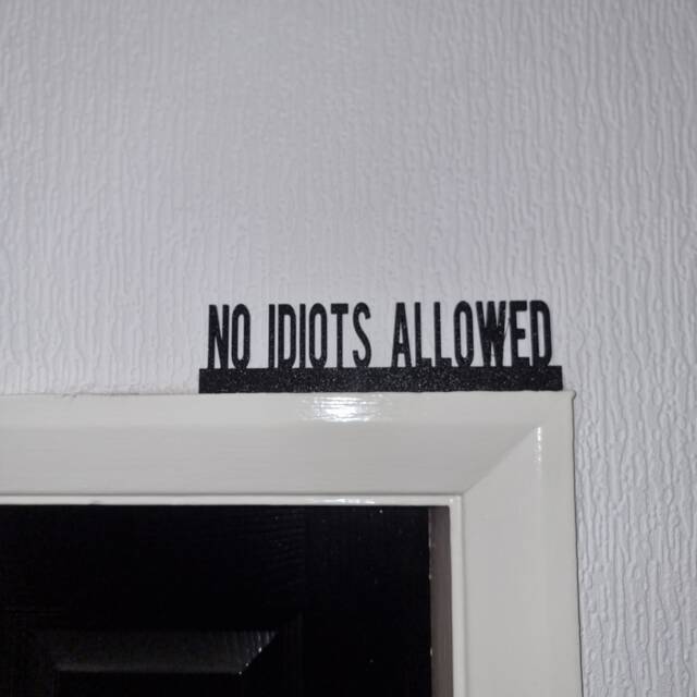 No Idiots Allowed Door Topper, Shelf Decor, Wall Quirky Home Interior Gift, Door Decoration - image 1