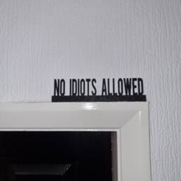 No Idiots Allowed Door Topper, Shelf Decor, Wall Quirky Home Interior Gift, Door Decoration - thumbnail 1