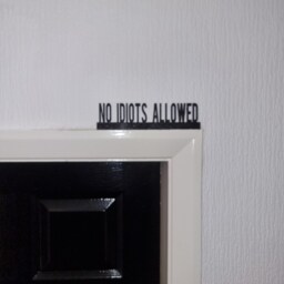 No Idiots Allowed Door Topper, Shelf Decor, Wall Quirky Home Interior Gift, Door Decoration - thumbnail 3