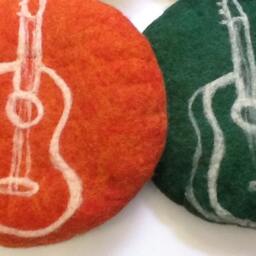 Handfelted Seat Cushion With Guitar - thumbnail 3