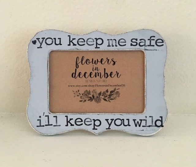 Hand Painted Picture Frame For Boyfriend Fits 4x6 Photo - image 1