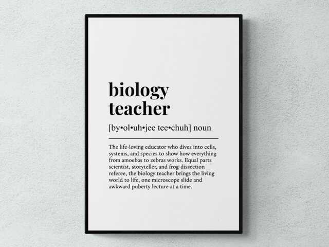Biology Teacher Funny Definition Job Work Gift Wall Art Print - image 1