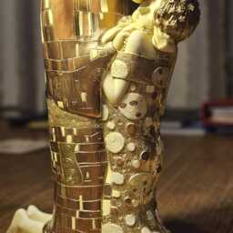 Klimt The Kiss - Handpainted Figurine Resin Scupture Home Decor Art Gift - thumbnail 4