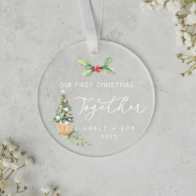Christmas Together Personalised Frosted Ornament - First Couple Gift Couples - image 1