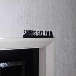 Sounds Gay, I'm in Door Topper, Shelf Decor, Wall Quirky Home Interior Gift, Door Decoration - thumbnail 2