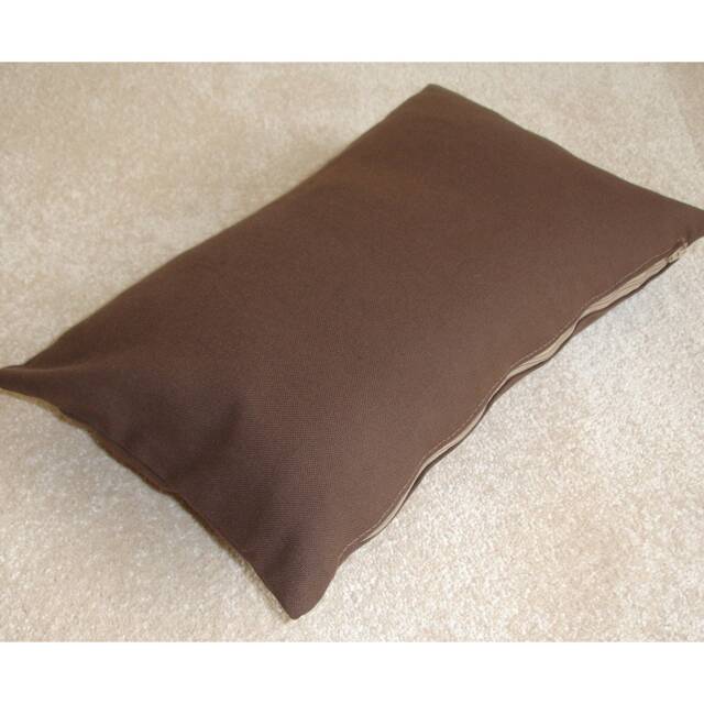 "10x16 Tempur Travel Pillow Cover With Zip 40x26cm Plain Block Solid Brown Colour Bolster Oblong Cushion Case Sham Pillowcase 16""x10" - image 1