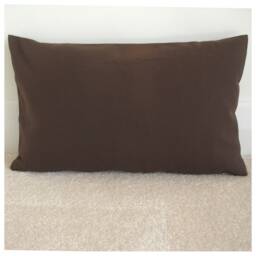 "10x16 Tempur Travel Pillow Cover With Zip 40x26cm Plain Block Solid Brown Colour Bolster Oblong Cushion Case Sham Pillowcase 16""x10" - thumbnail 2