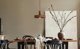 Walnut Pendant Light For Kitchen Island, Mid Century Ceiling Light, Scandinavian Decor Hanging Lamp - thumbnail 1