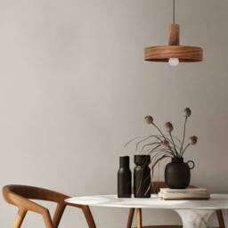 Walnut Pendant Light For Kitchen Island, Mid Century Ceiling Light, Scandinavian Decor Hanging Lamp - thumbnail 3