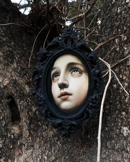 Gothic Woman Portrait Oil Painting Dark Academia Home Decor