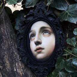 Gothic Woman Portrait Oil Painting Dark Academia Home Decor - thumbnail 2