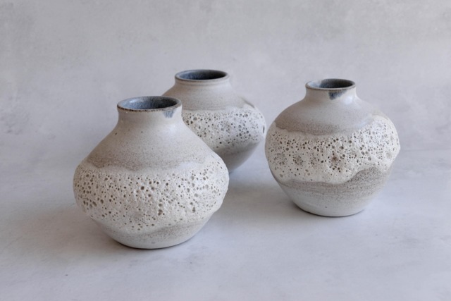 Moon Flower Vase, Minimal Nordic Natural, Handmade Wheel Thrown Organic - image 1